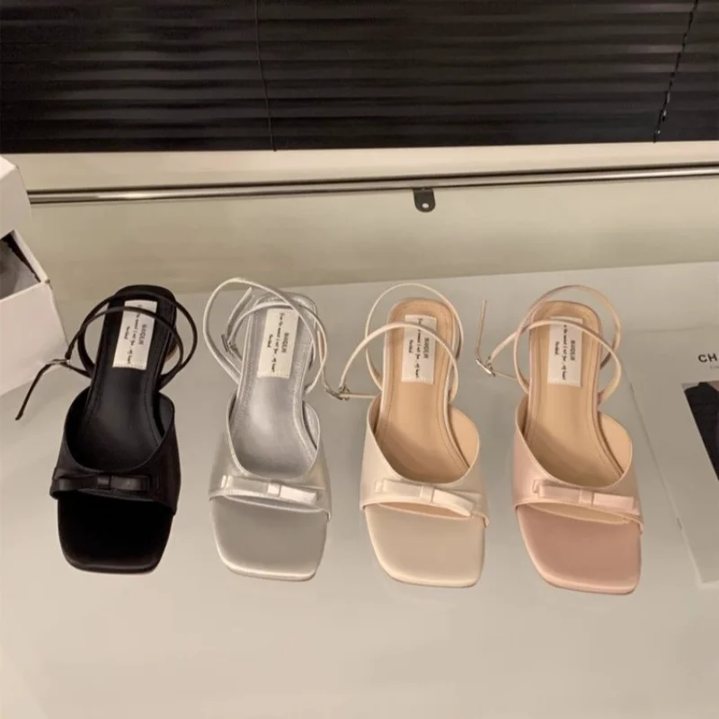 2026 New Summer Women Fashion Sandals Designer Luxury Open Toe Butterfly-knot Thick Heel Ladies Sandalia Women's Dress Shoes view 6