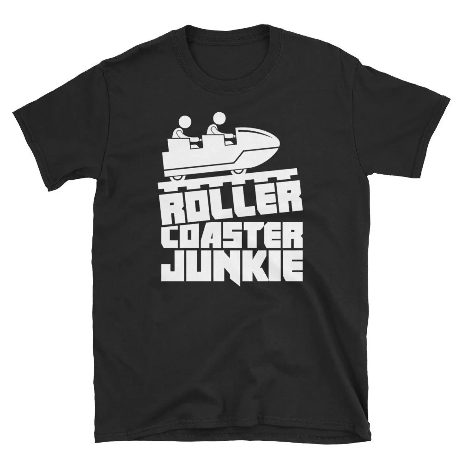 Funny Roller Coaster T Shirt Theme Park Thrill Ride EnthusiasT Junkie vintage Washed Breathable Stretched Stylish homme