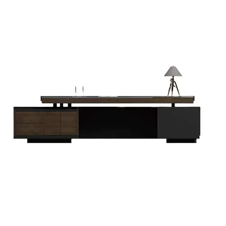 

ZOIFUN Modern Designs Office Furniture Workstation Desk CEO Executive Manager Table Set