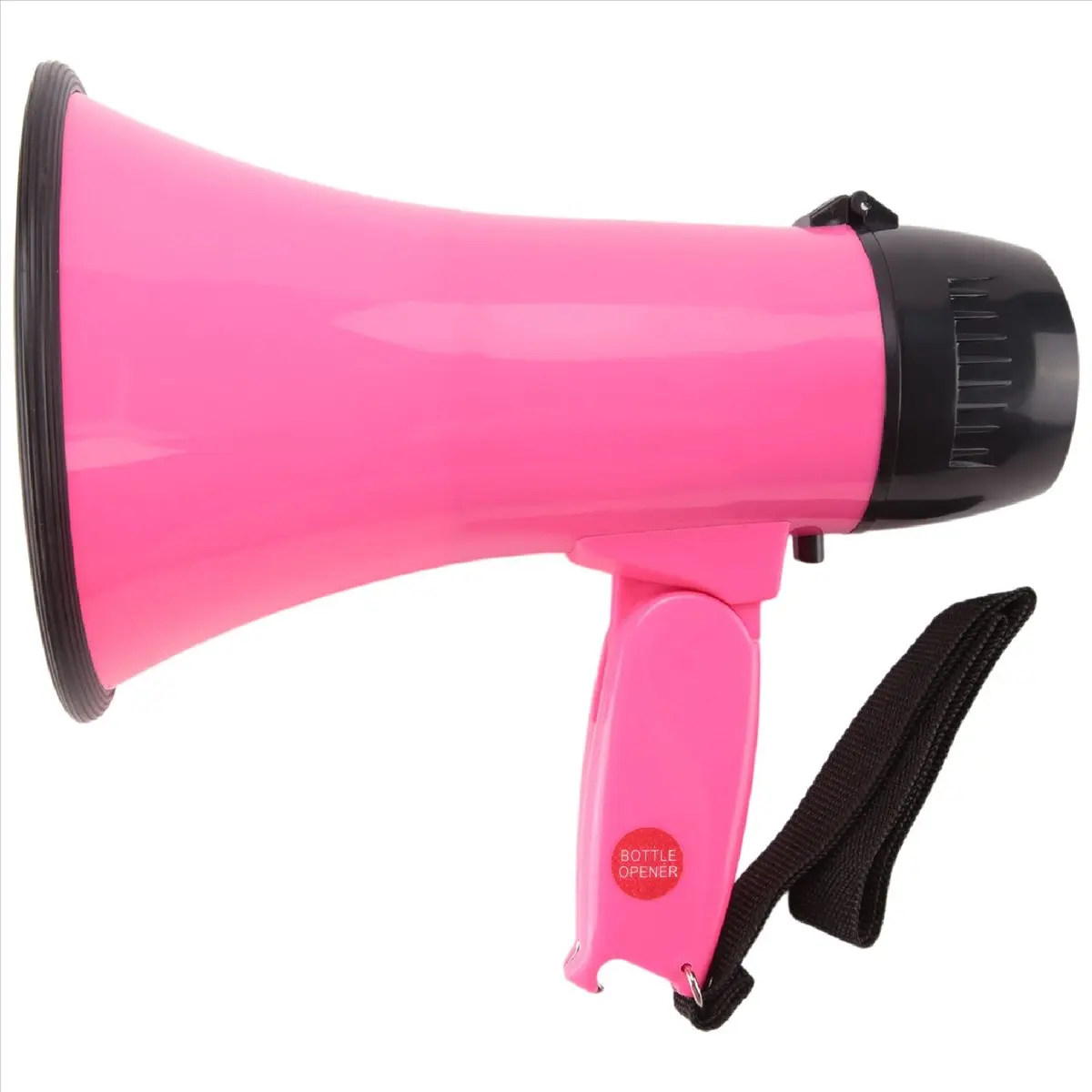 morning 25 Watt Compact Megaphone Speaker PA Bullhorn - with Built-in Siren, Voice Recorder, Bottle Opener,Pink