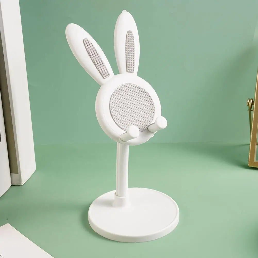 Suporte de telefone rosa suporte de telefone celular de mesa para iphone 13 14 samsung smartphone ajustável adorável coelho suporte de telefone ajustar