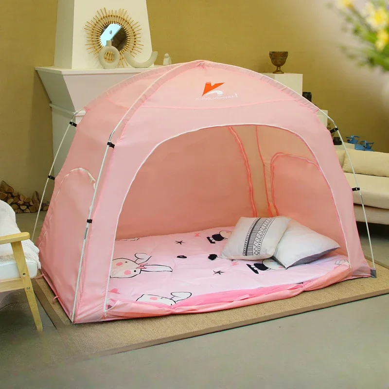 4Sides Open Double Layer Doors Indoor Children's Playhouse Adult Household Bed Tent Warm and Mosquito Proof student Dormitories