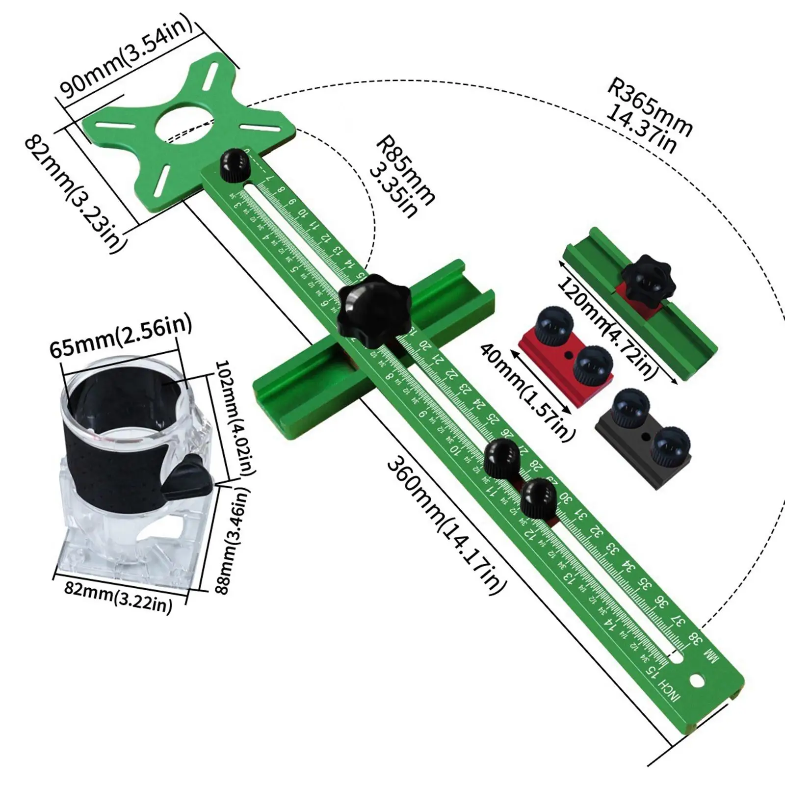 Supporto per scanalatura del router Cerchio per taglio Jig Guida per router Robusto professionista