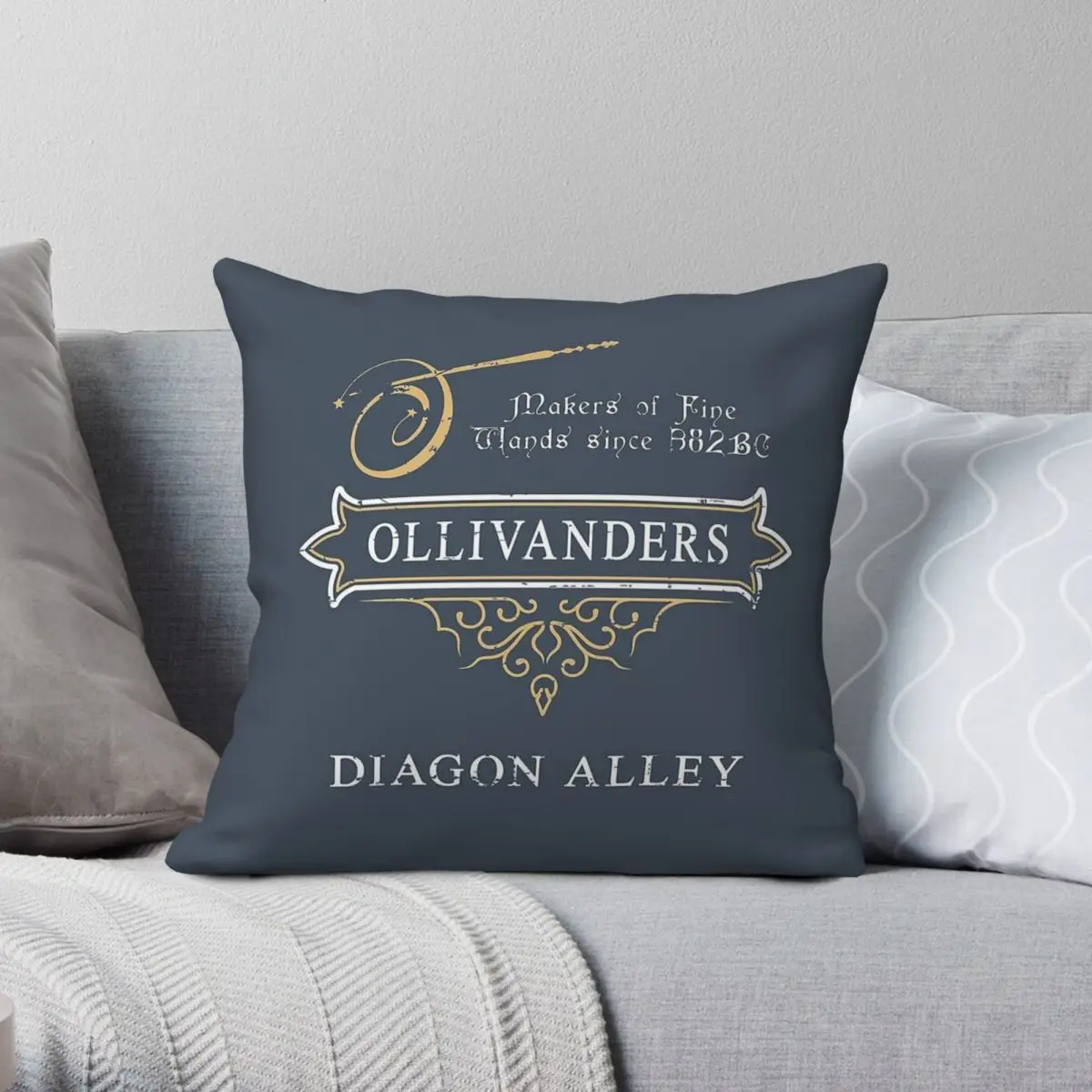 Ollivanders Diagon Alley Square Pillowcase Polyester Linen Velvet Pattern Zip Decor Pillow Case Sofa Cushion Cover 45x45