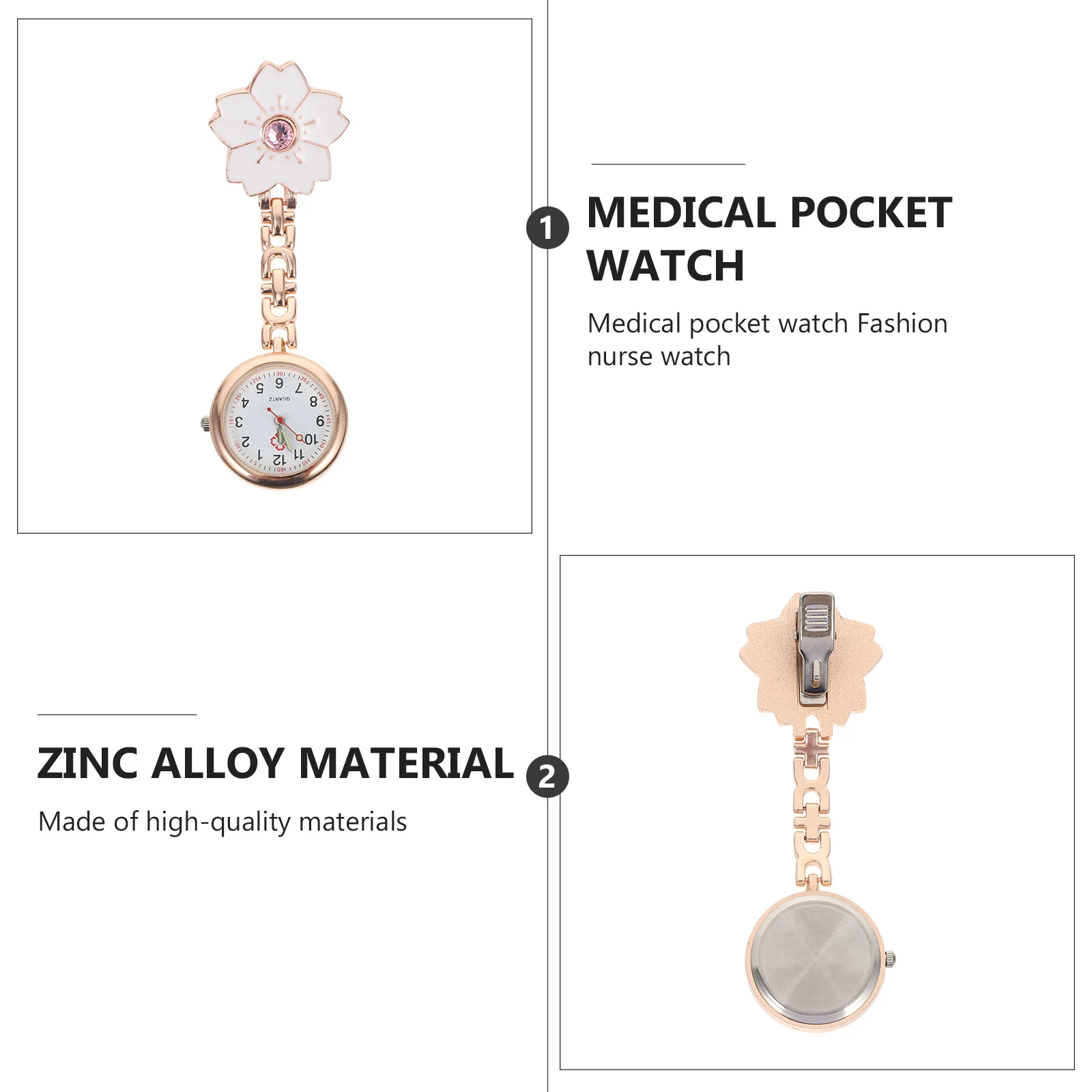 

Nurse Pocket Watch Fashion Hanging Chest Clip On Mineral Glass Mirror Watches Accessories Students Teachers Gifts