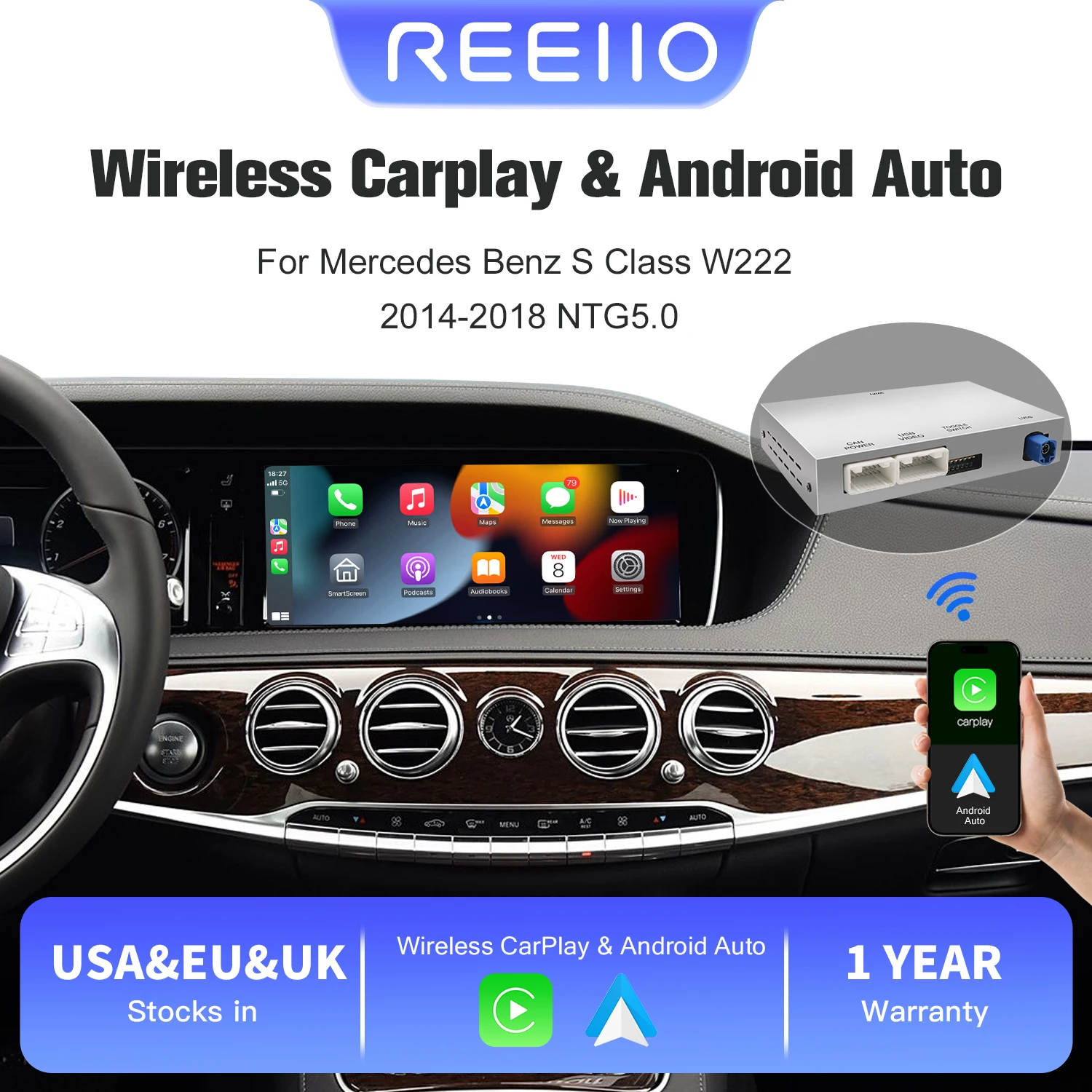 Für Mercedes Benz S Klasse W222 2014-2018 NTG5.0 Drahtlose CarPlay Android Autowith Mirror Link AirPlay CarPlay Funktionen