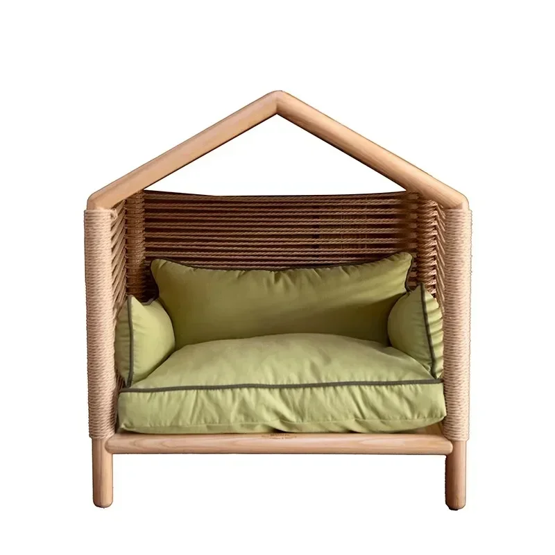 Pet nest sofa wooden house solid wood cat and dog universal cat nest villa