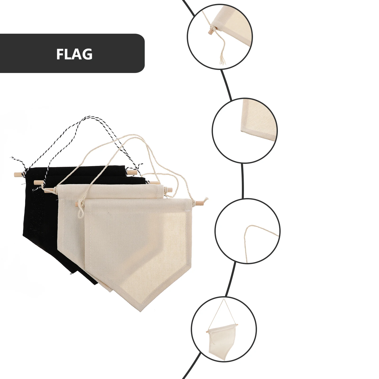 

4Pcs Brooch Badge Hanging Flag Pin Display Canvas Banner Creative Wall Storage Pin Display Canvas Badge Banner