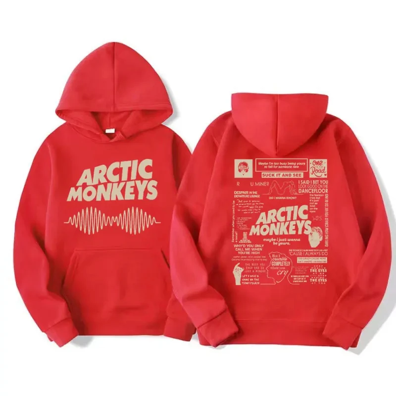 Men Women Harajuku Hip Hop Punk Sweatshirt Fashion Trend Style Hoodie Retro Arctic Monkeys Music Tour Double Sided Print Hoodies