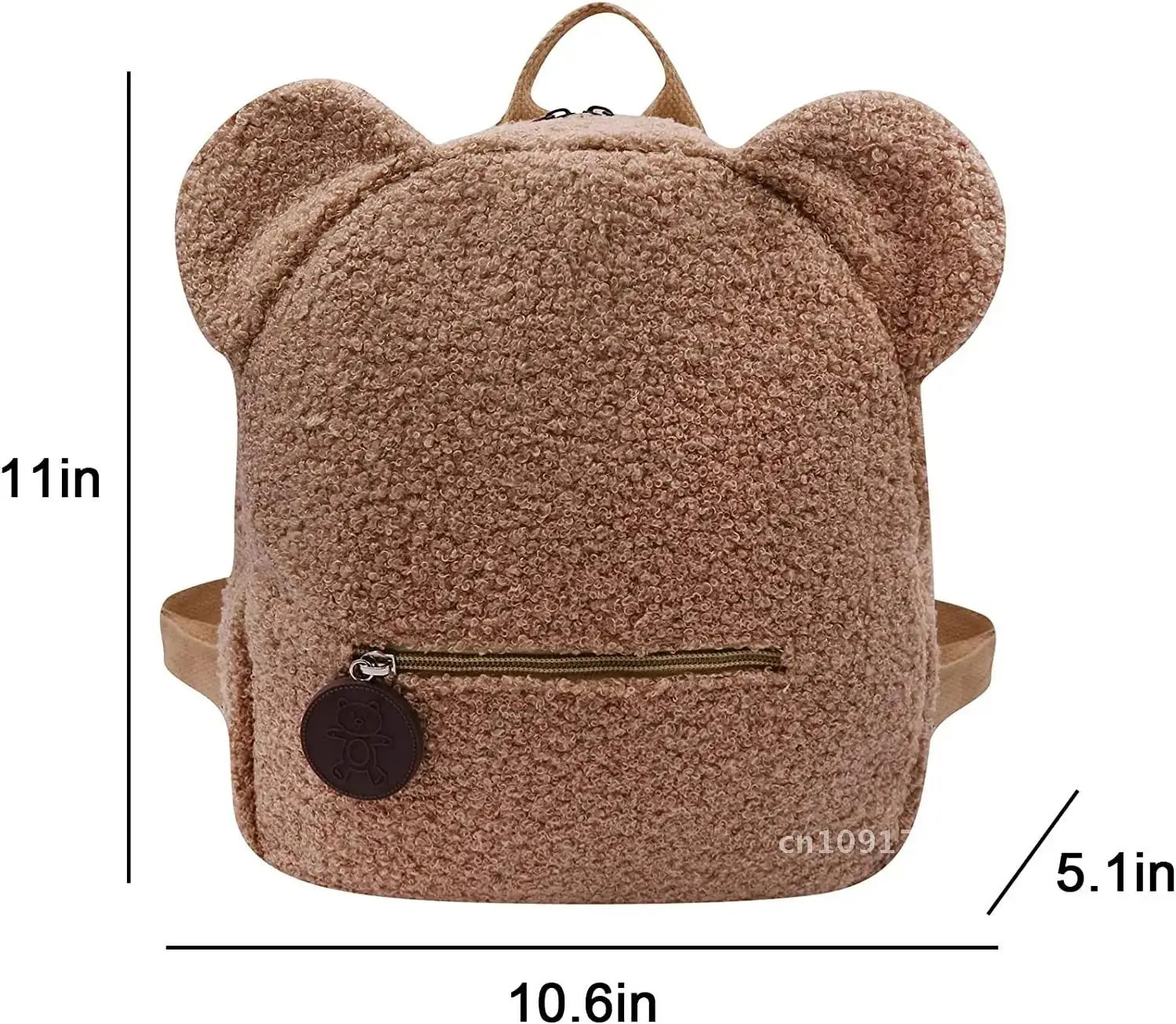 Personalised Mini Kawaii Bear Ear Backpack Embroidery Any NameTeens Kid Faux Fur Schoolbag Aesthetic Furry Sherpa Fleece Daypack