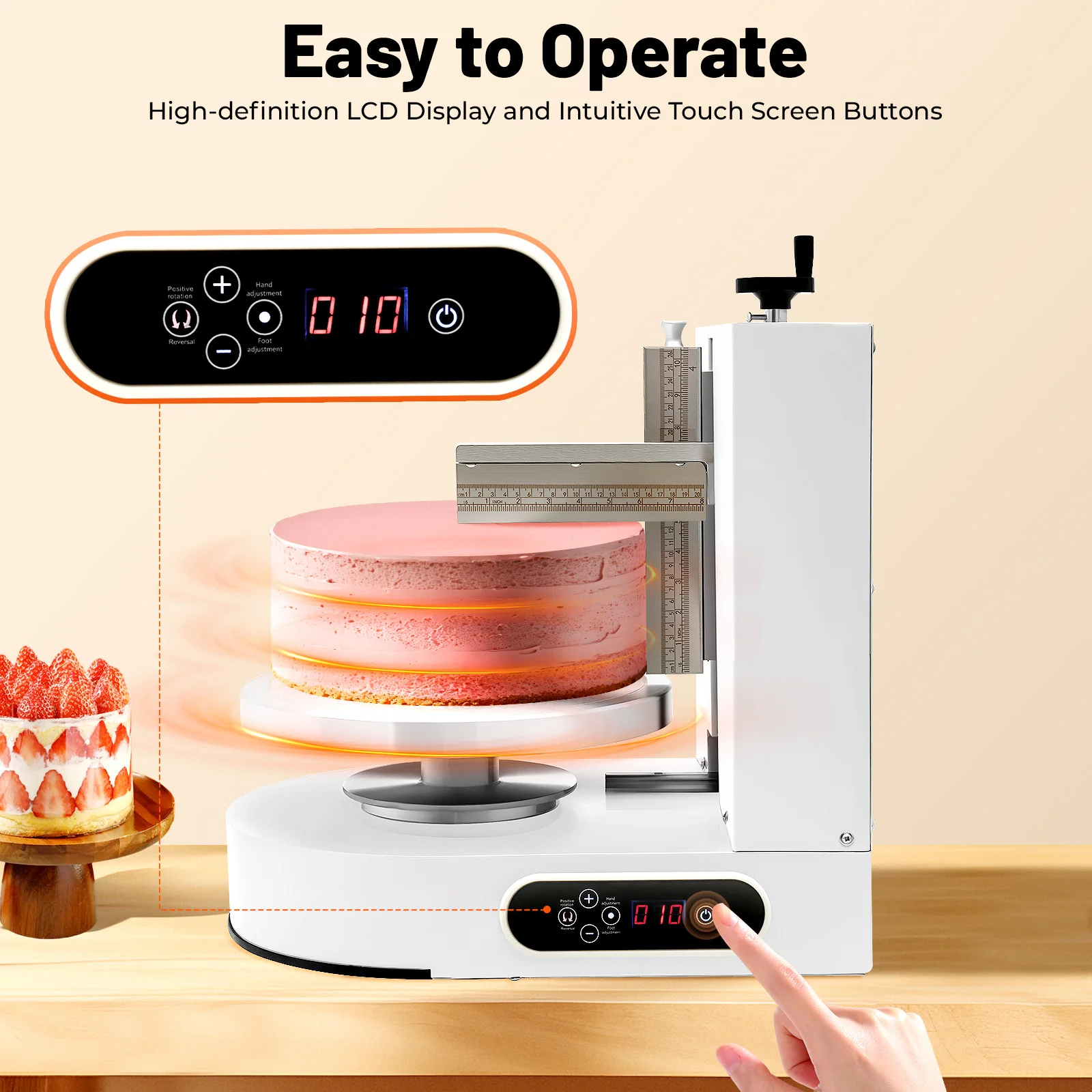 

200W Birthday Cake Cream Smooth Coating Decoration Machine, Cake Cream Spreading Machine, Cake Decorating Machine