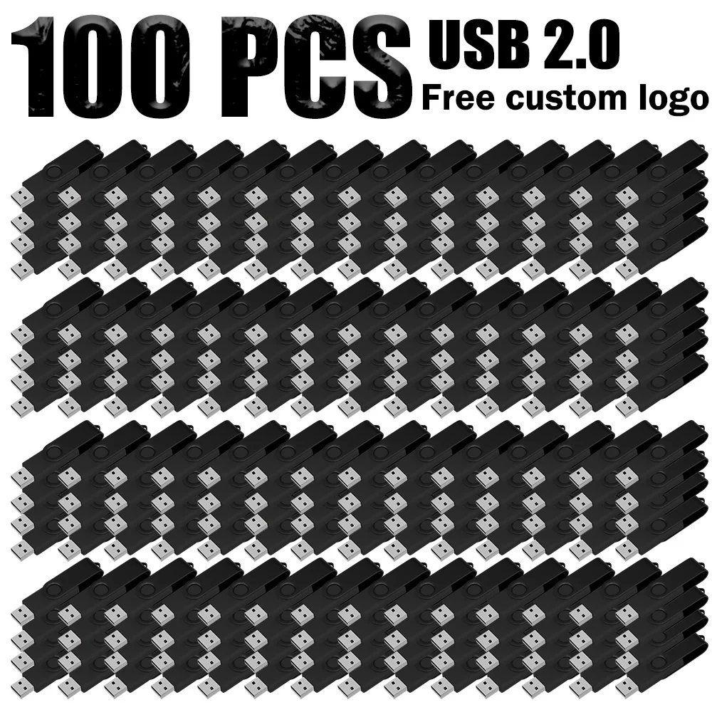(Free Custom) 100PCS USB2.0 Flash Drive Pen Drive 512MB 1GB 2GB 4GB 8GB 16GB Pendrive Memory Stick 32GB 64GB USB Stick Gift