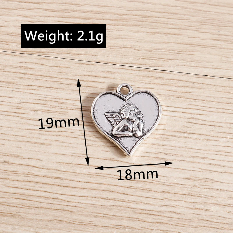 10 Stück niedliche, gemischte Herzanhänger aus Legierung zum Basteln von Halsketten, Ohrringen, Armbändern, DIY-Handarbeiten und Schmuckzubehör – Detail 9