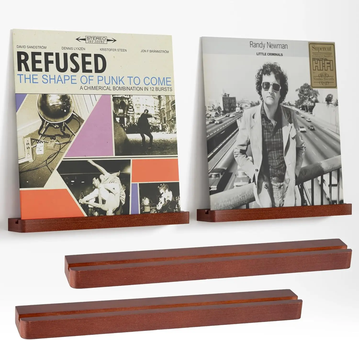 

Wood Vinyl Record Shelf Wall Mount, Floating Shelves for LPs, CD, Album Holder Wall Display, Elegant Wooden Ledge for Vin