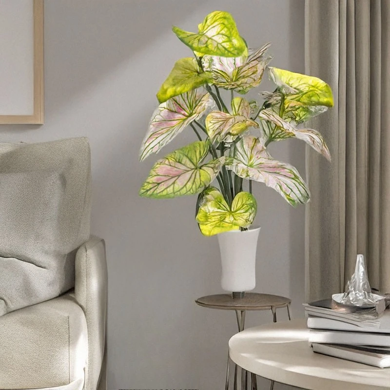 

75CM Artificial Green Plants Colorful Taro Leaves Home Decoration Red Palm Office Fairy Taro Leaves Shopping Mall Landscaping