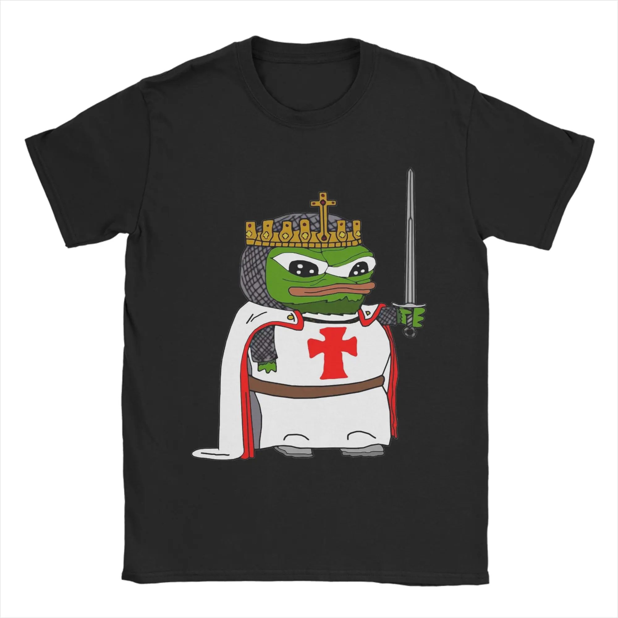 Pepe Knight's Templar Apu T Shirts Men 100% Cotton Humor T-Shirt O Neck  Tees Short Sleeve Tops Gift Idea