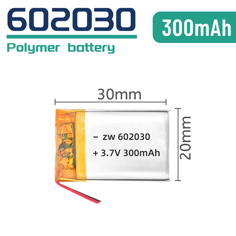 

602030 3.7V 100mAh lithium polymer battery Li Po rechargeable battery children's anti loss device mini electric toothbrush