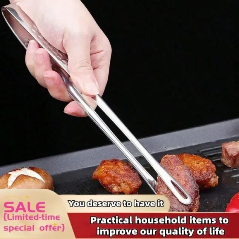 1/2Pcs BBQ Grill Meat Tongs Cooking Tweezers for Food Utensils Kitchen Tools NewStainless Steel Barbecue Tongs Clip