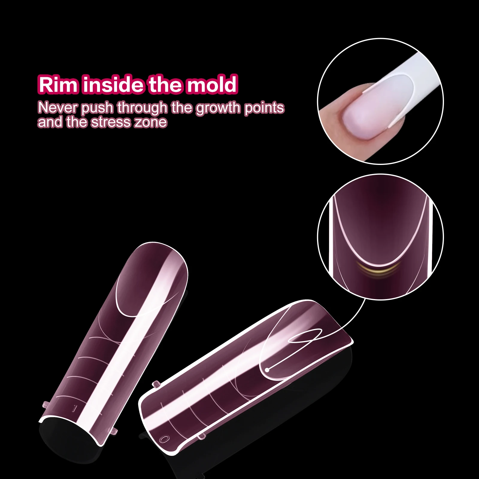 MOWOT French Square Nail Dual Forms 150 pezzi Stampo gel acrilico a costruzione rapida per estensione delle unghie Copertura completa Forme superiori per unghie riutilizzabili