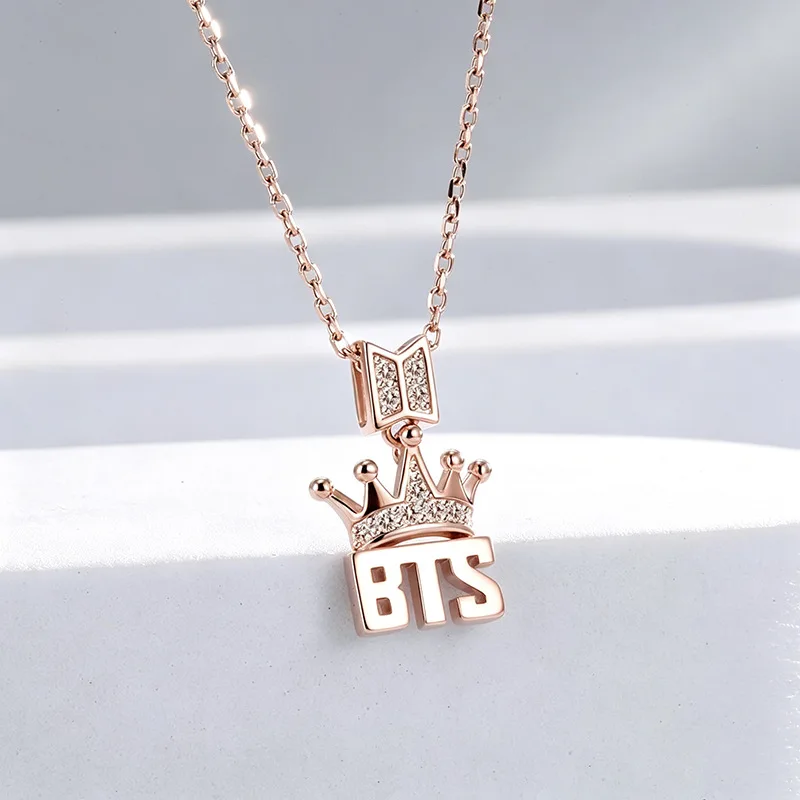 BT21 Schlüsselbeinkette Ami Stick Schmuck Mode Krone Support Peripherie-Schlüsselbeinkette Schulter-Geschenk