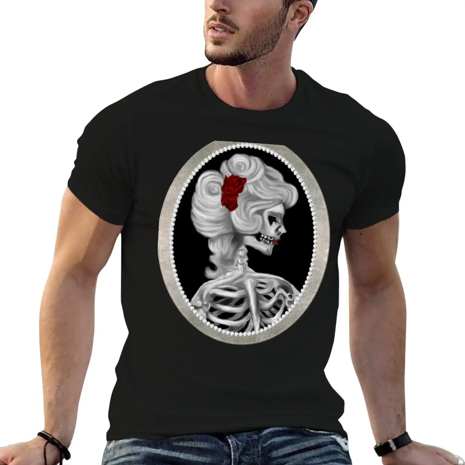 Футболка Skull Cameo, спортивная футболка для активного отдыха для мужчин