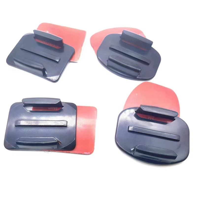 4Pcs Set For Gopro Hero 8/7/6/5 Helmet Accessories Small Ant Flat Curved Base Shangou Adhesive (With Stickers)