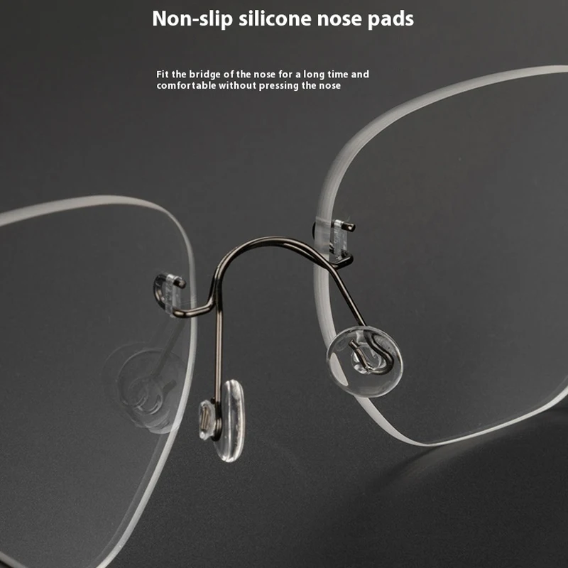 Occhiali da lavoro senza montatura in titanio - Cerniera senza viti, leggera 4,2 g, moda unisex