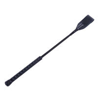 High Quality Black Faux Leather Horse Whip Hand Made Halter Braided Riding Whip Horse Racing Equipment