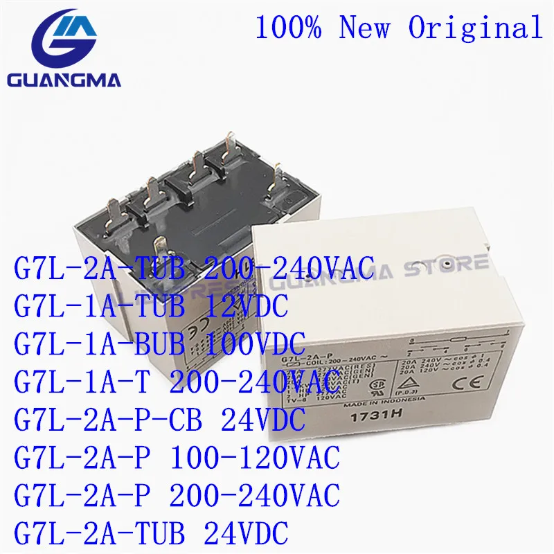 

G7L-2A-TUB G7L 1A TUB 1A-BUB 1A-T 2A-P-CB 2A-P 2A-TUB 200-240VAC Original High Power Relay Air Conditioning 12V 24VDC 100-120V