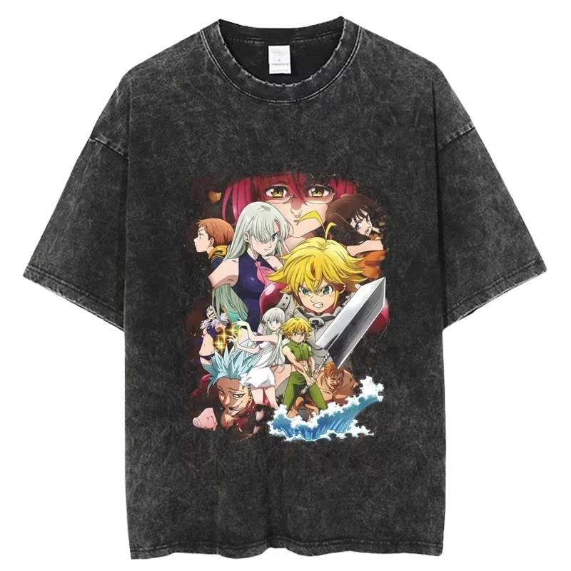 Camisetas Vintage de Manga Larga con Estampado de Anime The Seven Deadly Sins 2026 para Hombre, Camisetas Unisex de Alta Calidad, Suaves y de Lujo