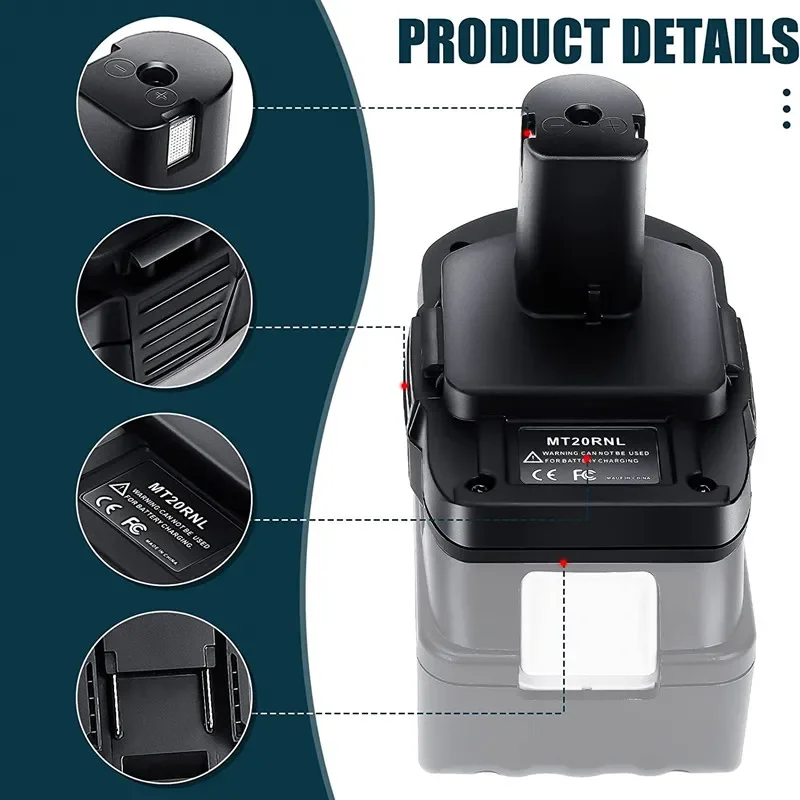 Imagem -02 - Bateria Conversor Adaptador para Makita Li-ion Bateria Usado Converter para Roybi 18v Ferramenta Mt20rnl Ryobi