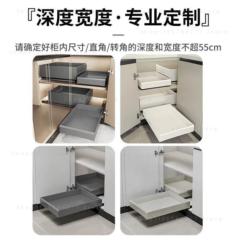 Cabinet corner basket drawer corner storage renovation space aluminum rust-proof single-layer kitchen deep cabinet shelf