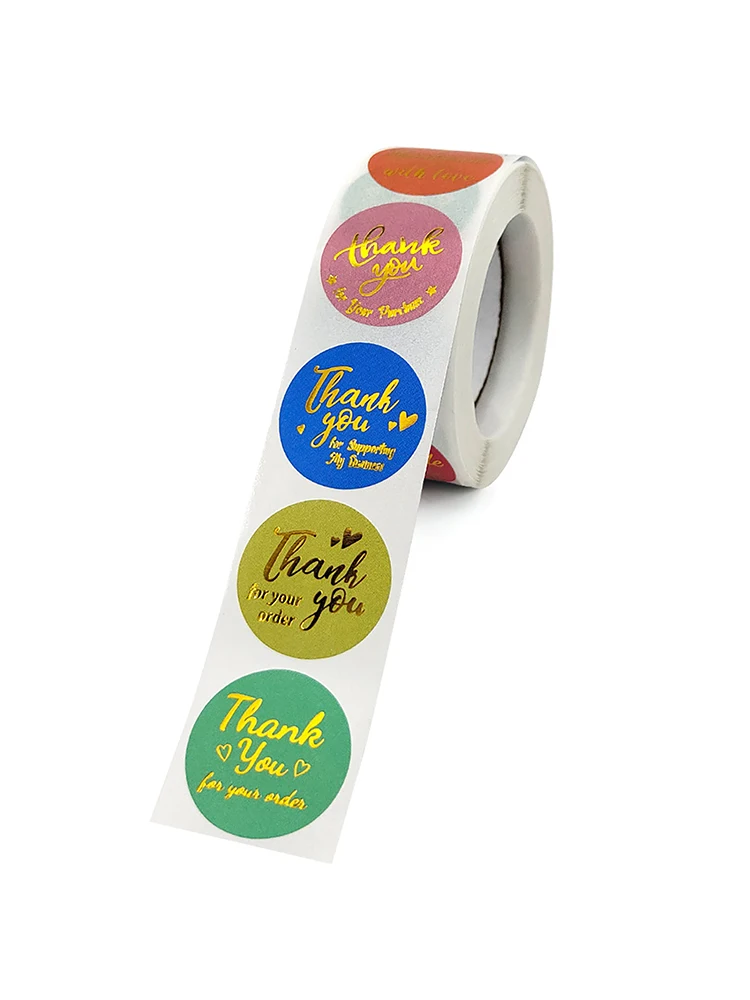 500pcs Round Labels Kraft Paper Thank You Sticker Dragees Candy Bag Flower Gift Box Cake Boxes And Packaging Wedding Stickers
