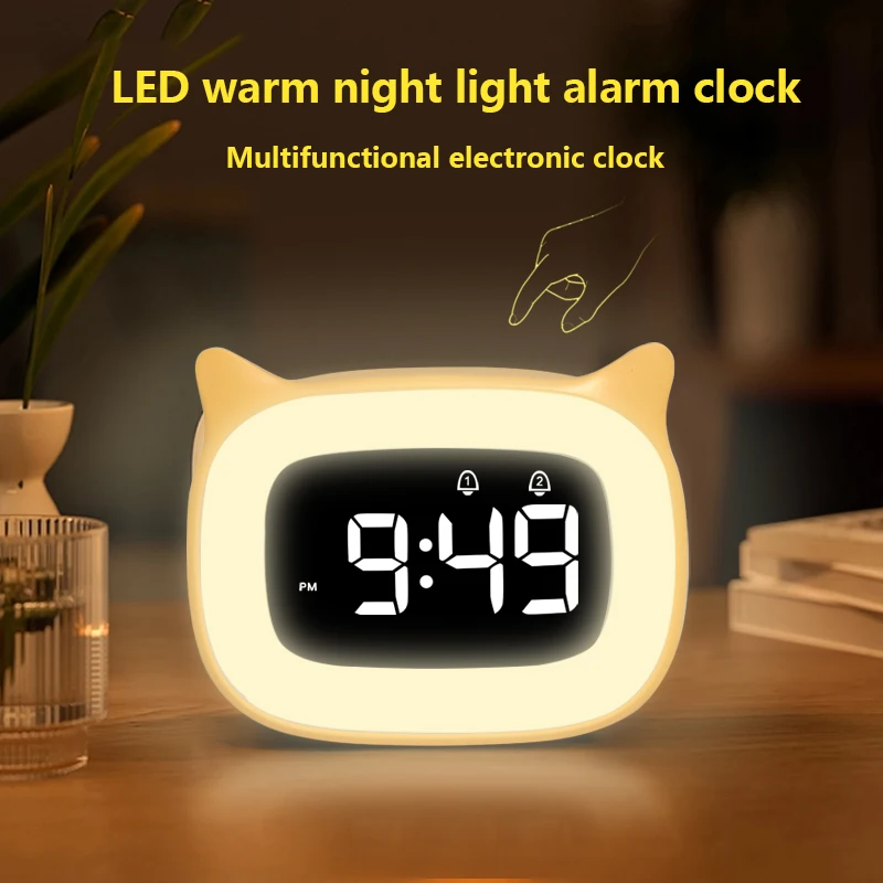 LED cartoon children's alarm clock, student specific creative intelligent electronic clock, bedroom atmosphere, luminous clock