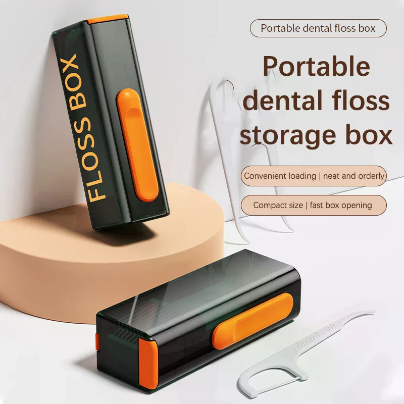 Automatic Dental Floss Storage Box Mirror Bottom Floss Dispenser Reusable Dental Floss Organizer Case Cleaning Oral Hygiene