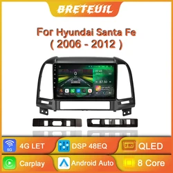 For Hyundai Santa Fe 2 2006-2012 Car Radio Android Multimidia Player GPS Navigation Carplay Screen Auto Stero Intelligent System