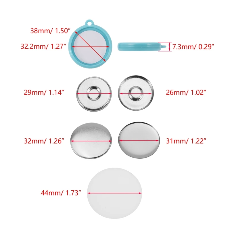 50 sztuk 25mm32mm 37mm dwustronne części do breloków do tworzenia guzików okrągłe szpilki materiały do rękodzieła metalowe osłony DIY akcesoria do