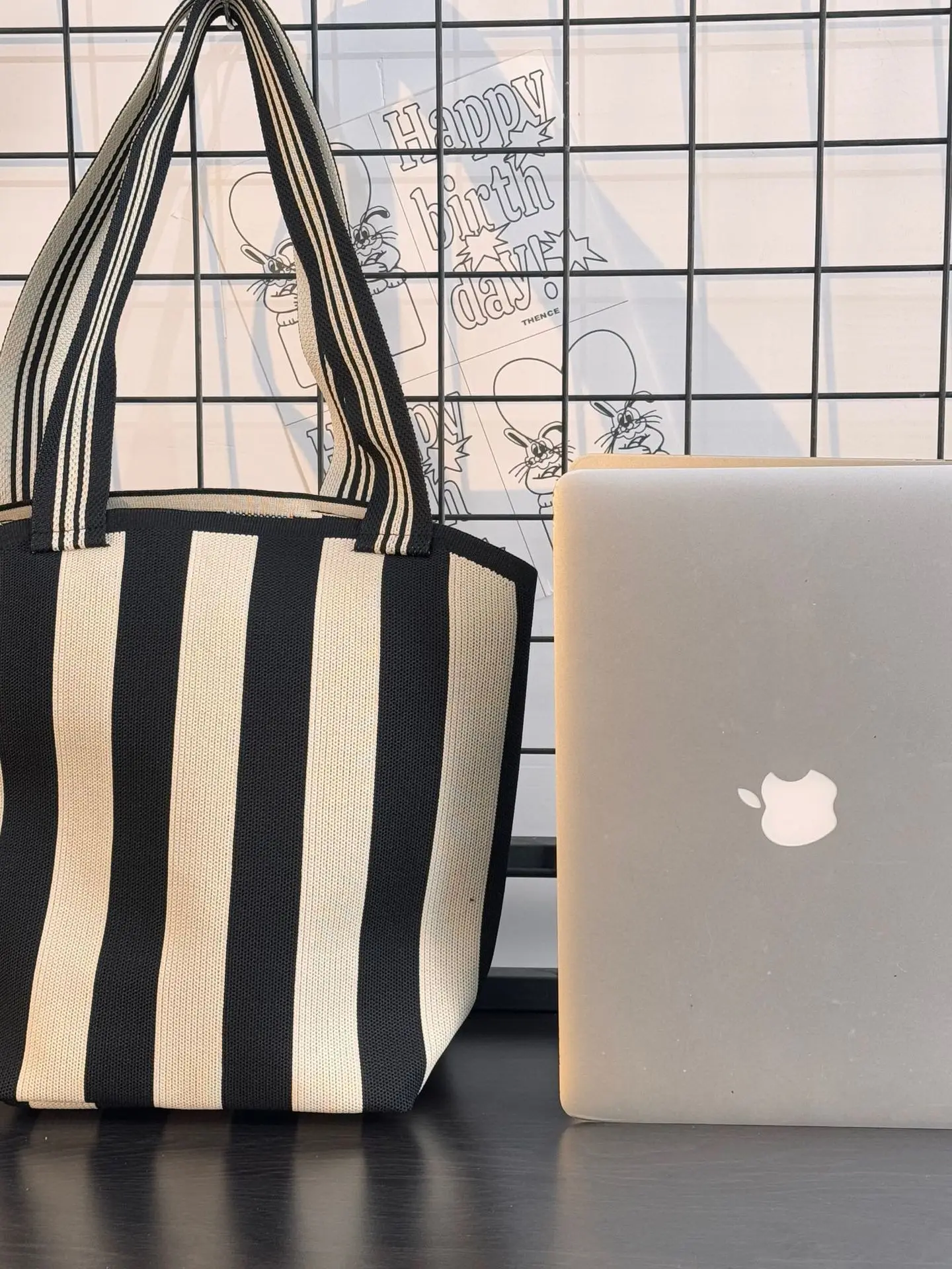 

Casual Ox Cloth Striped Canvas Bapa Large Capaci Ladies Handbag Cuter Casual Handbag Faionable Simptic Vers...