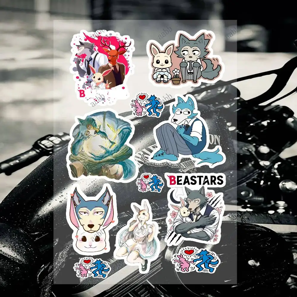 Anime B-Beastars Motorcycle Decal Sticker Kit Reflective Graphics For Helmet Tank Fairing Body Custom Bike