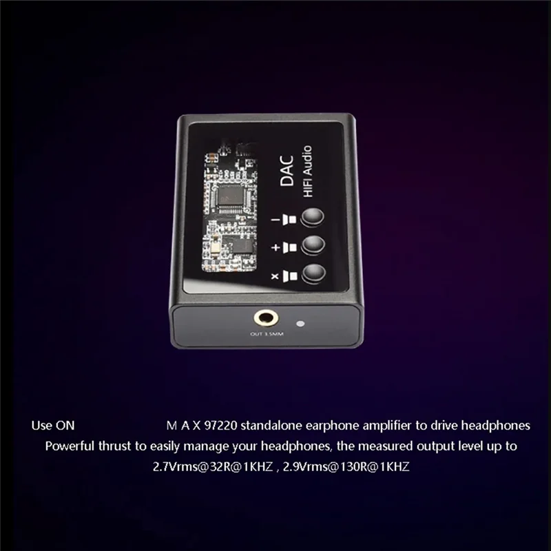 AA87 Computer Sound Card Fever-Grade Audio DAC Headphone Amplifier MAX97220USB Asynchronous Es9018 Metal view 2