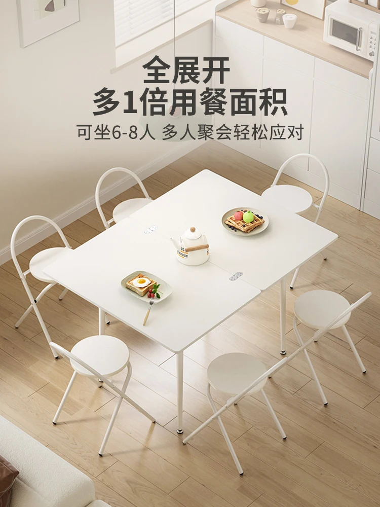 Folding dining table Household small apartment dining table Modern simple folding table