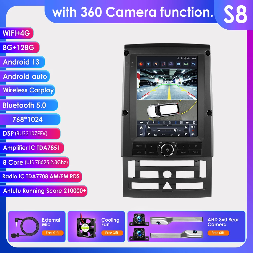 Autoradio 9.7 inch Intelligent Scherm voor Peugeot 407 2004-2011 draadloze Carplay 2din Multimedia Video Player GPS Stereo DSP