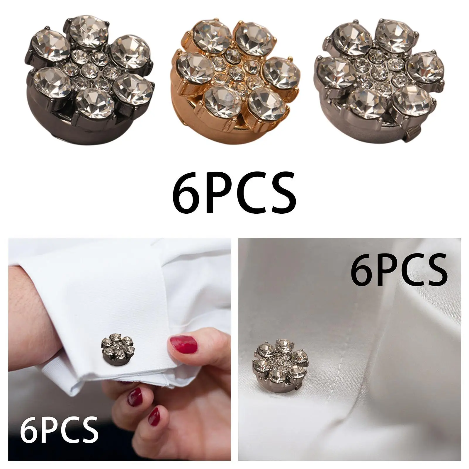 6 Pieces Mens Cufflinks Stylish for Dress Shirt Anniversary Formal Ceremony