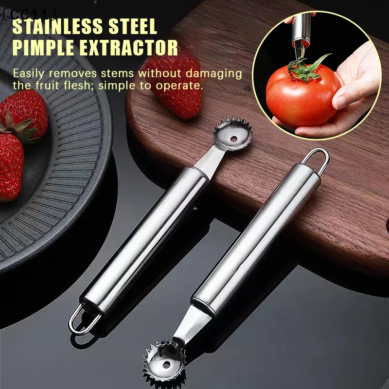Tomato Strainer Remover Stainless Steel Removal Corer Strawberry Sprout Remover Seed Extractor Easy Handling Fruit Peeler〔CC11〕