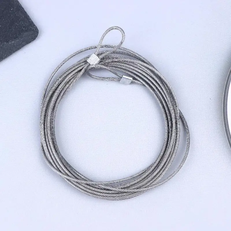 4Pcs/pack 4M 304 Stainless Steel Wire Canopy Rope Fishing Lifting Cable Clothesline Diameter 2mm Shade Sail Awning Rustproof