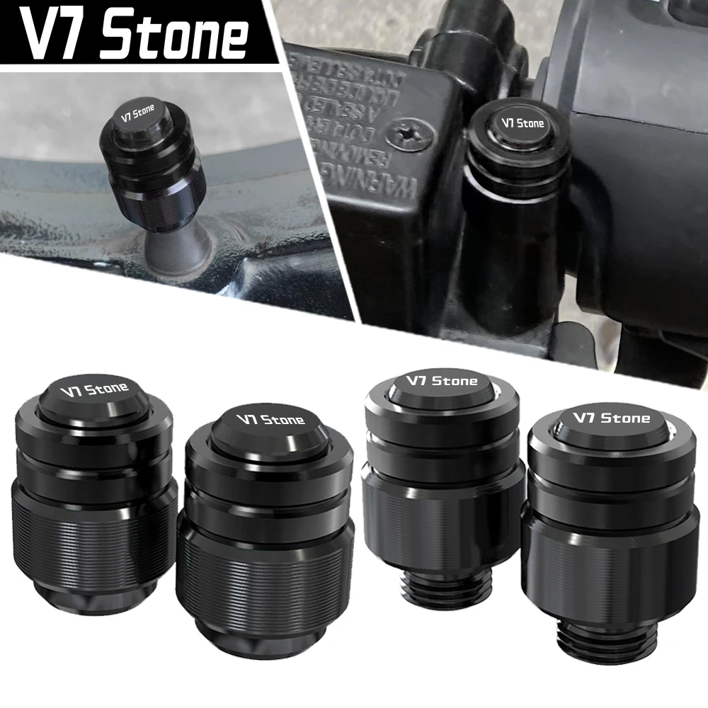 For MOTO GUZZI V7 Stone Special 2012 2013 2014-2016 Motorcycle Rearview Mirror Plug Hole Screw Cap & Tire Valve Stem Caps Cover