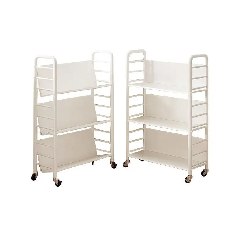 3-Tier White Metal Rolling Kitchen Storage Trolley, Lockable Wheels Utility Cart, Multifunctional Home Kitchen Organizer Shelf