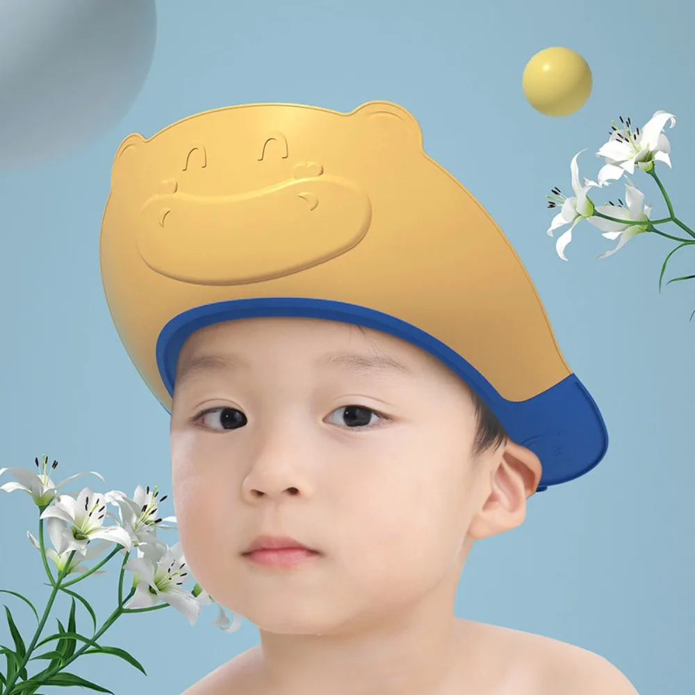 Topi Mandi Bayi Anti Air, Pelindung Telinga, Aman, Dapat Disesuaikan, untuk Mencuci Rambut Anak