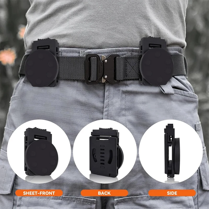 4 buah sarung sabuk klip magnetik, sarung peralatan magnetik dengan klip sabuk dudukan alat magnetik untuk sabuk obeng