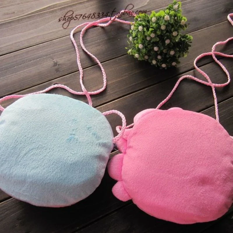 Sanrio pequenas estrelas gêmeas dos desenhos animados kawaii rosa e azul cabeça grande mochila de pelúcia macia ao ar livre jogar crossbody saco menina presente de fim de semana